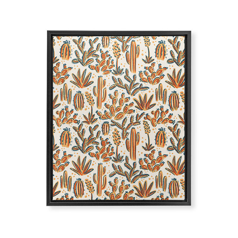 Cactus Desert - vintage primary  Framed Canvas Print Gallery Image 8