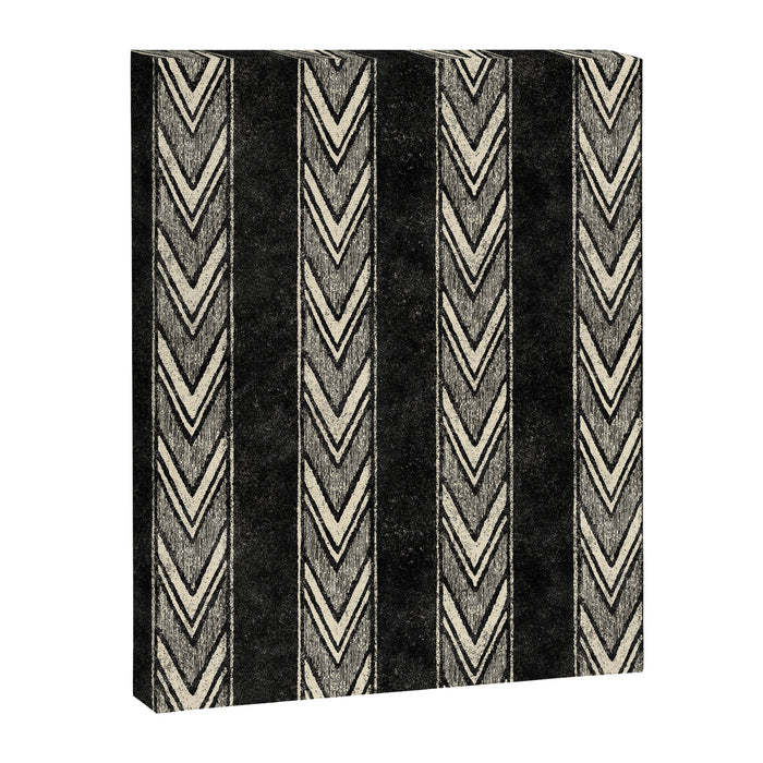 Canyon Stripe - black and cream Canvas Print Gallery Image 1