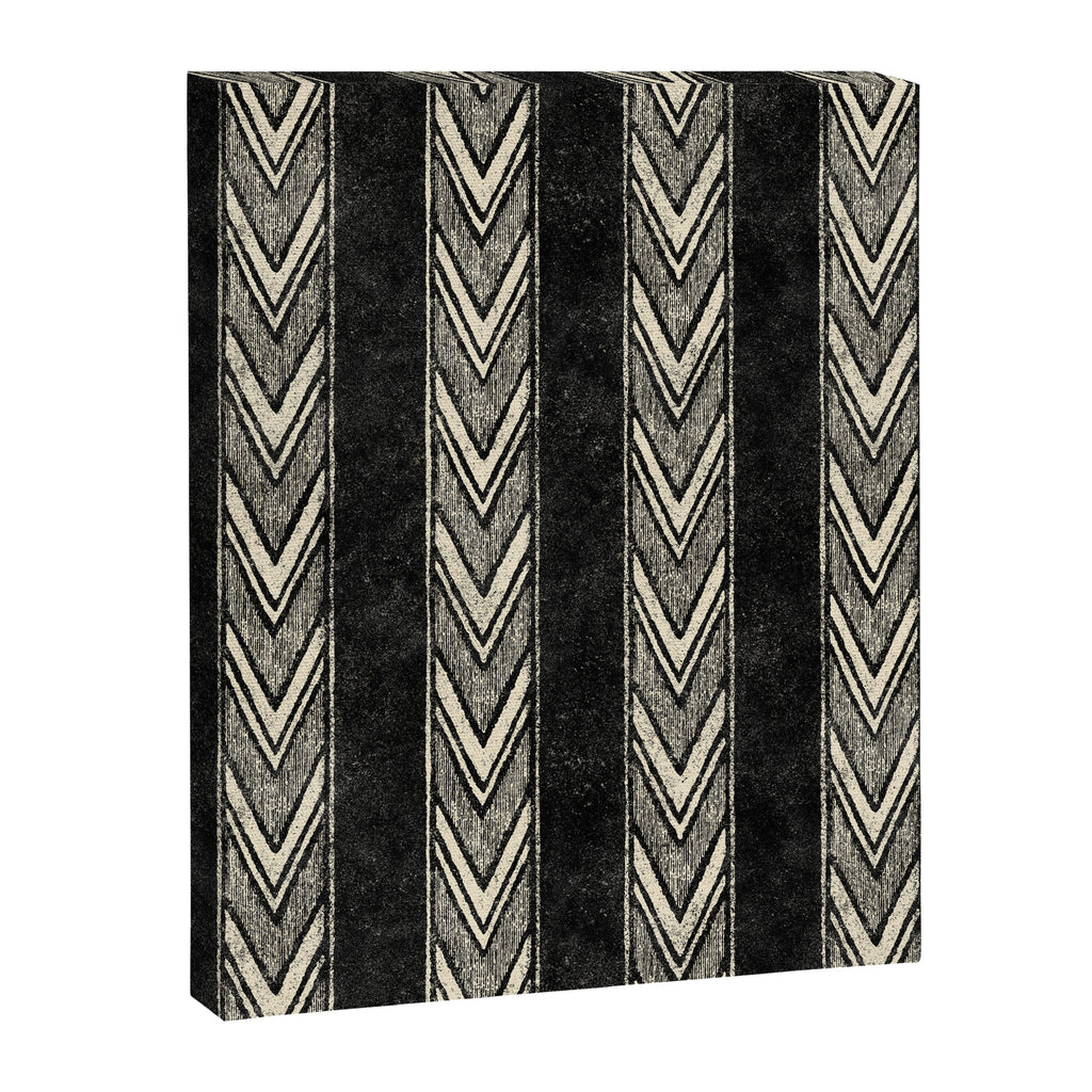 Canyon Stripe - black and cream Canvas Print Gallery Image 8