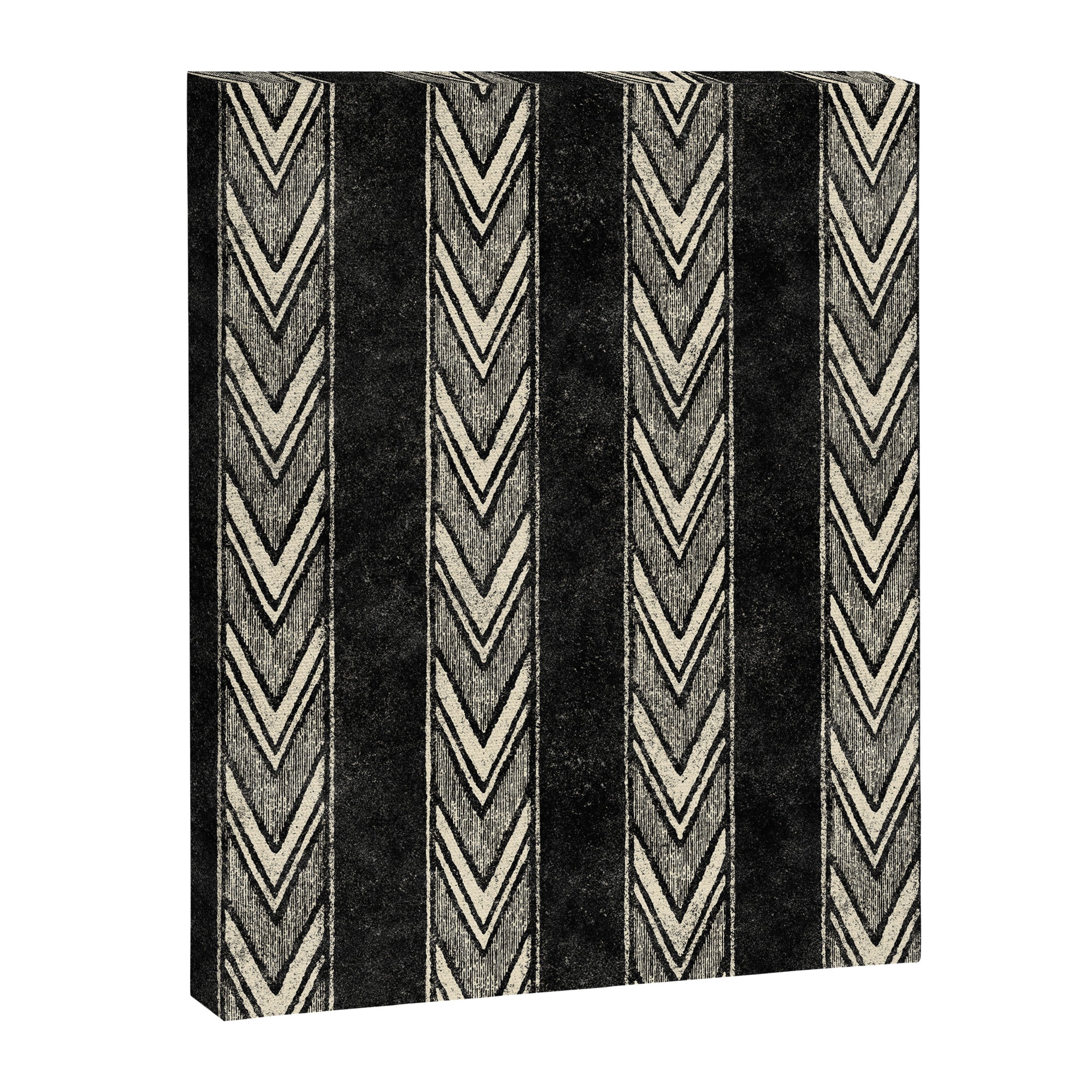 Canyon Stripe - black and cream Canvas Print Gallery Image 8