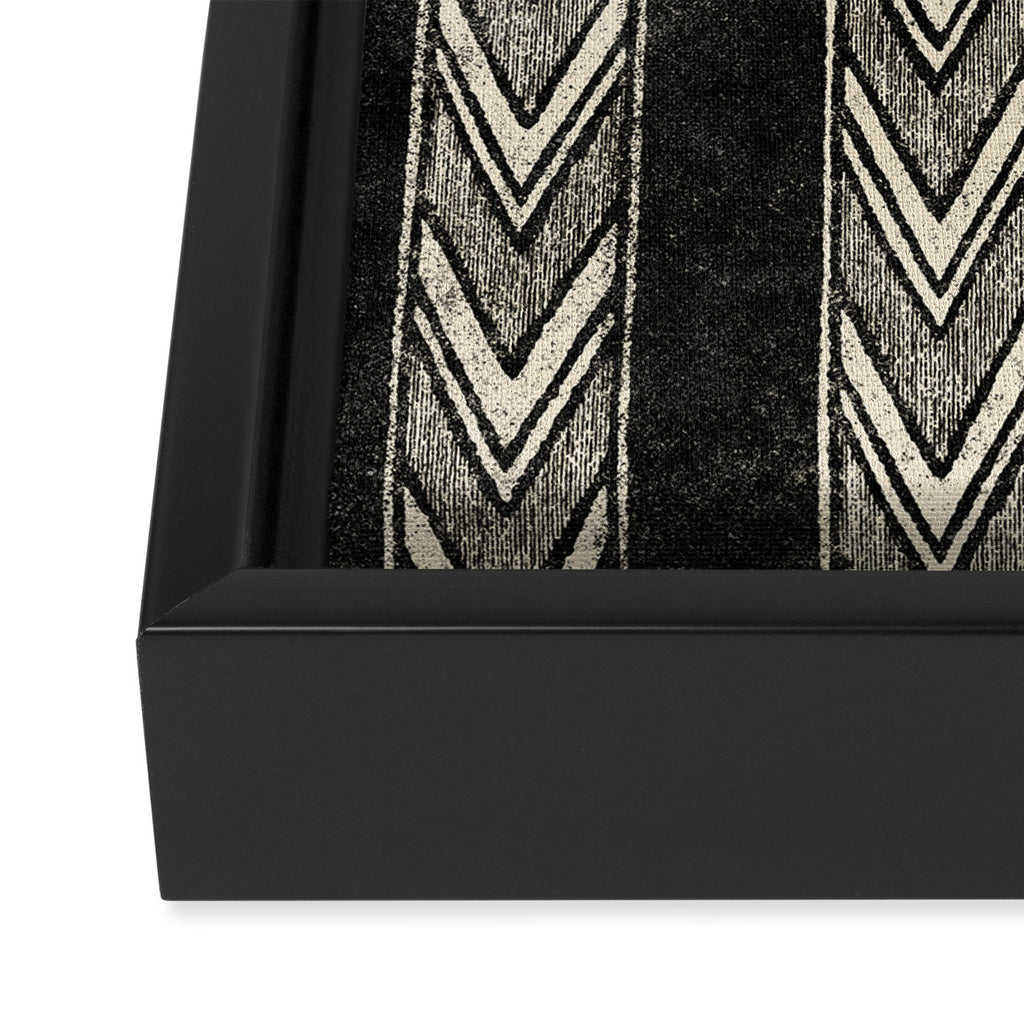 Canyon Stripe - black and cream Framed Canvas Print Gallery Image 3