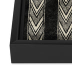 Canyon Stripe - black and cream Framed Canvas Print Gallery Image 3