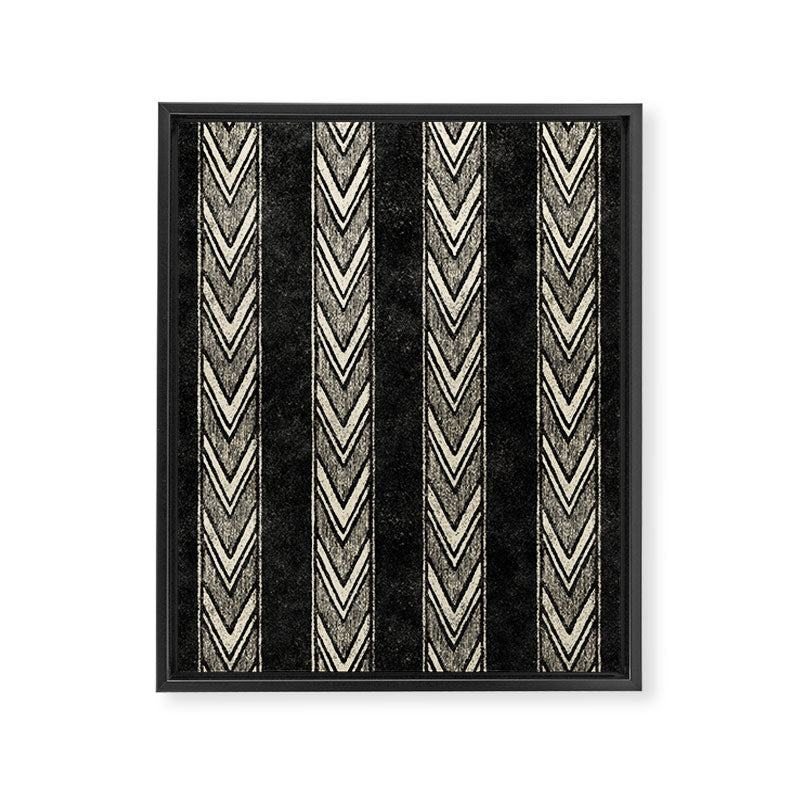 Canyon Stripe - black and cream Framed Canvas Print Gallery Image 8