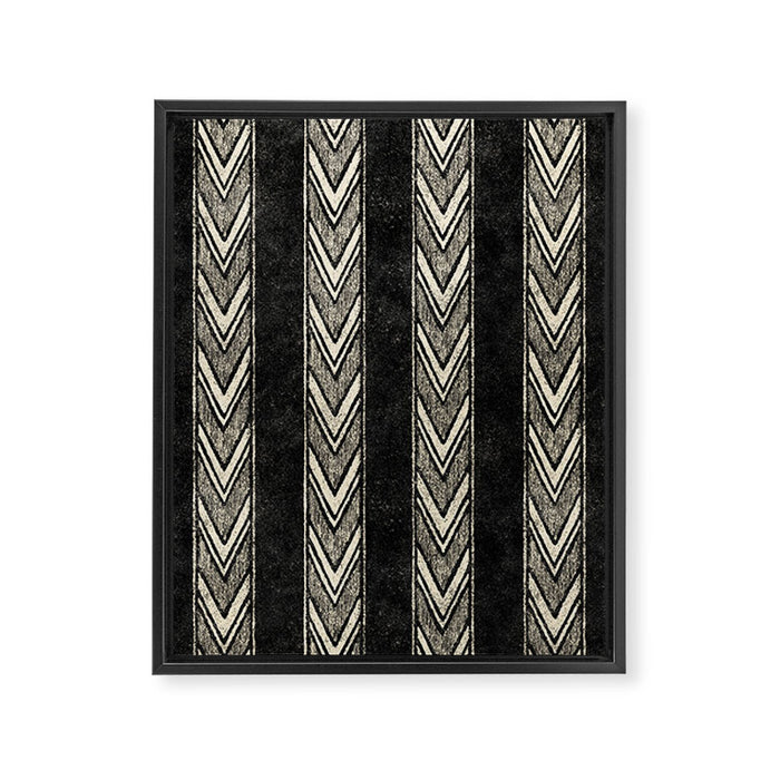 Canyon Stripe - black and cream Framed Canvas Print Gallery Image 1