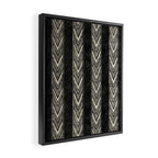 Canyon Stripe - black and cream Framed Canvas Print Gallery Image 2