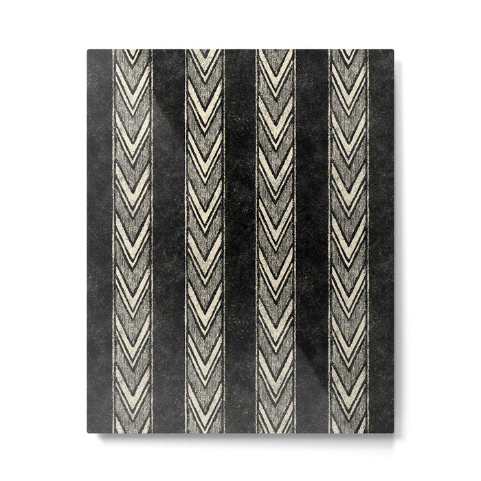 Canyon Stripe - black and cream Metal Print Gallery Image 1