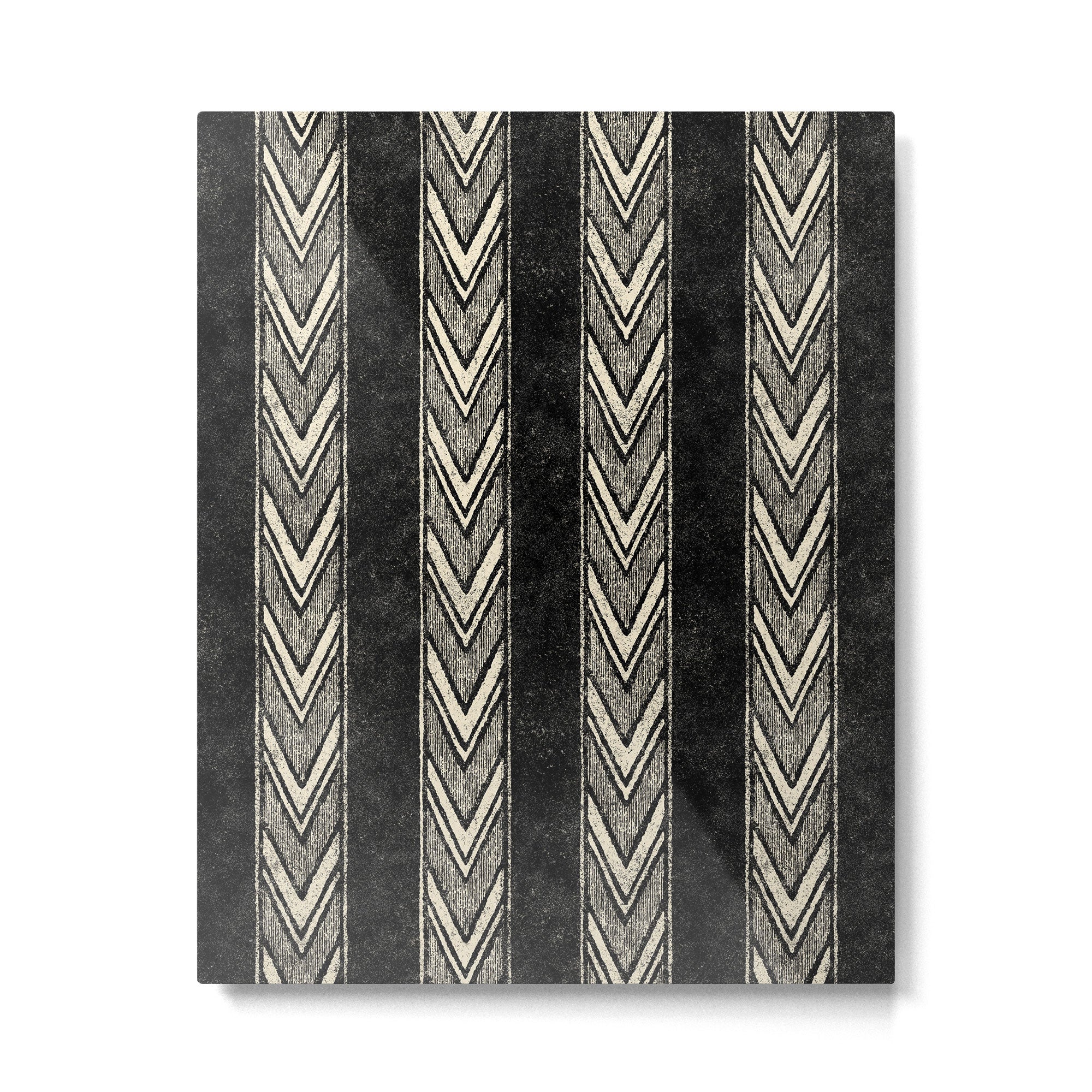 Canyon Stripe - black and cream Metal Print Gallery Image 6
