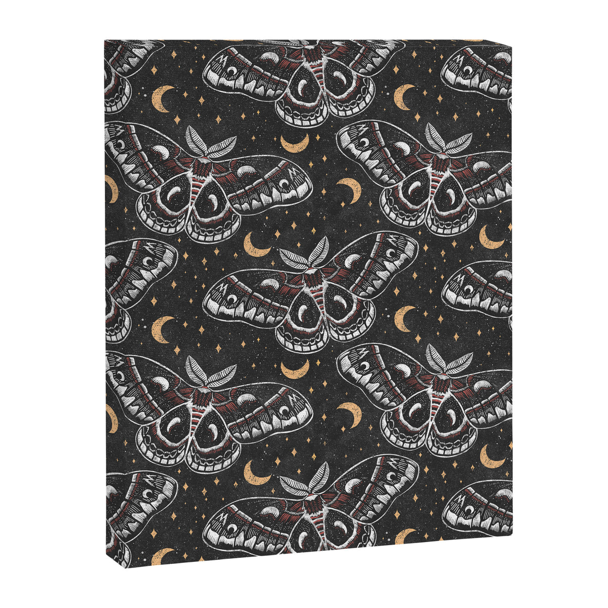 Celestial Cecropia - Black red & gold Canvas Print Gallery Image 8