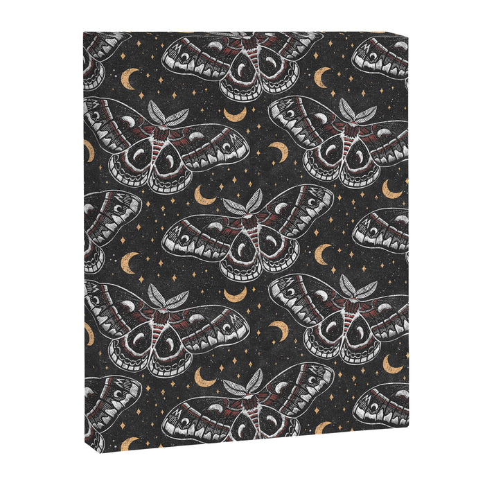 Celestial Cecropia - Black red & gold Canvas Print Gallery Image 1