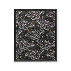Celestial Cecropia - Black red & gold Framed Canvas Print Gallery Image 8