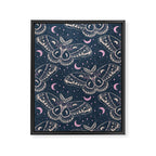 Celestial Cecropia - midnight blue and orchid  Framed Canvas Print Gallery Image 8