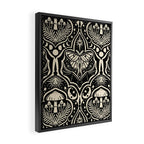 Celestial Forest Damask - black and cream Framed Canvas Print Gallery Image 2