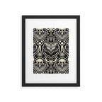 Celestial Forest Damask - black and cream Framed Art Print Gallery Image 4