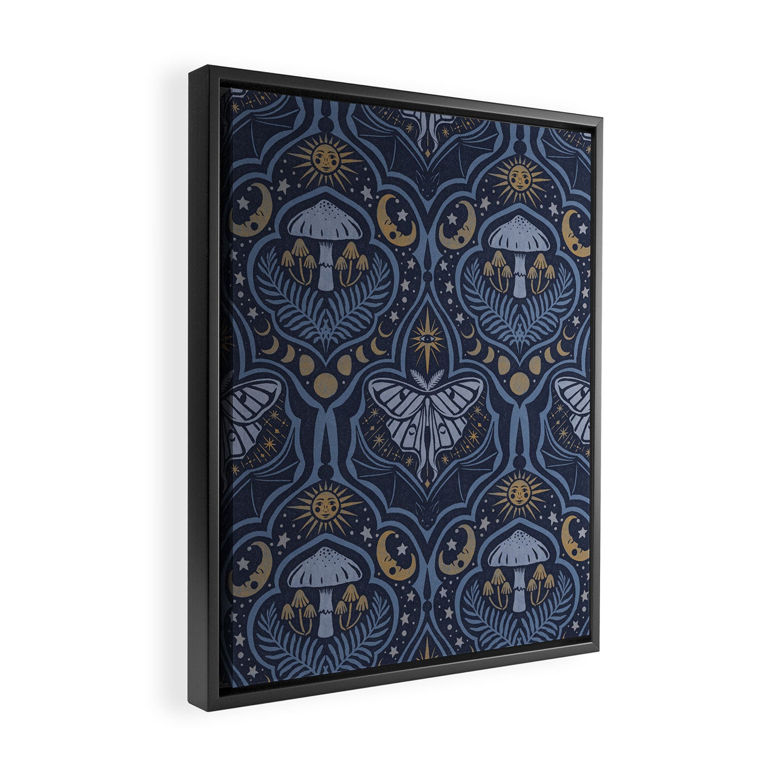 Celestial Forest Damask - celestial blue Framed Canvas Print Gallery Image 2