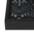 Celestial Forest Damask - Charcoal Framed Canvas Print Gallery Image 3