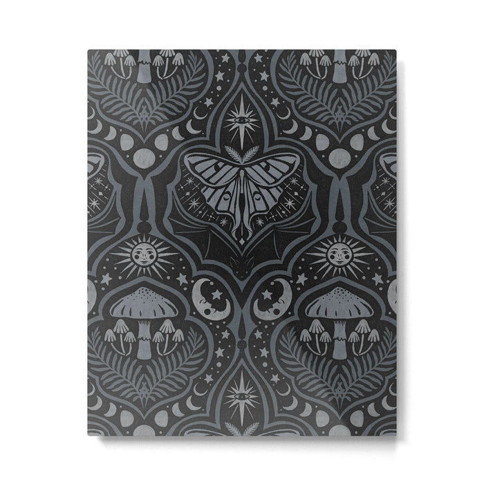 Celestial Forest Damask - Charcoal Metal Print Gallery Image 1