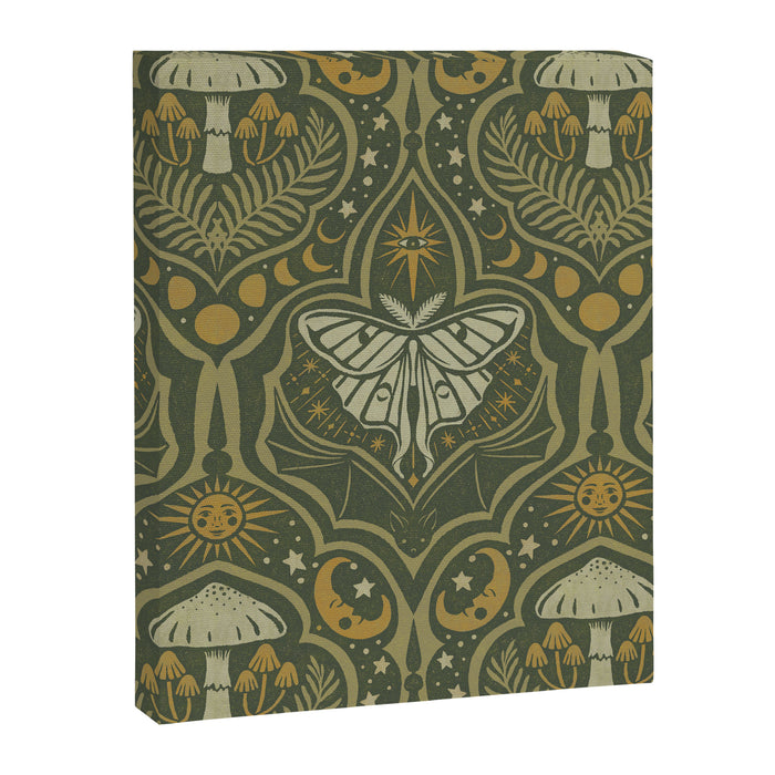 Celestial Forest Damask - fern green Canvas Print Gallery Image 1