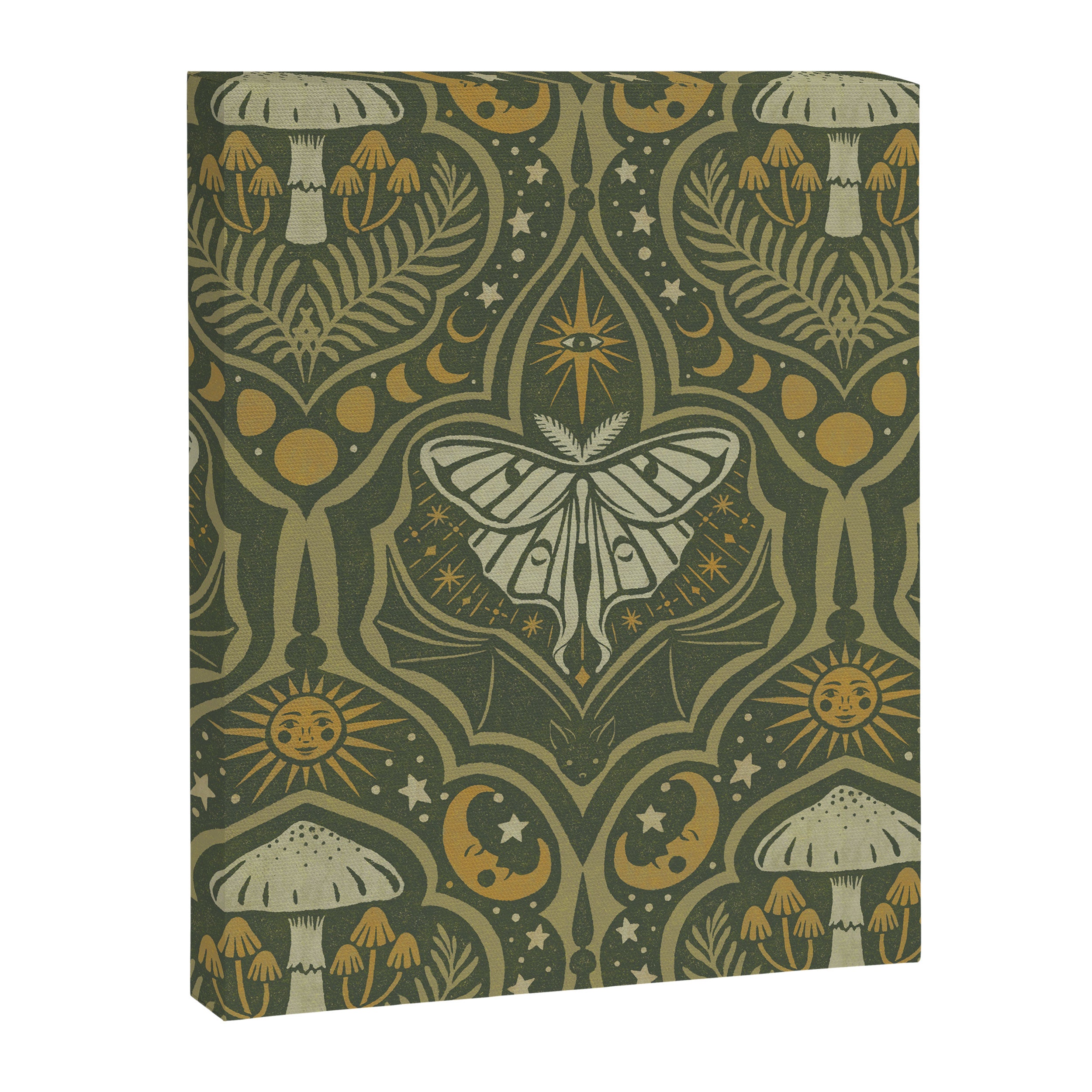 Celestial Forest Damask - fern green Canvas Print Gallery Image 8