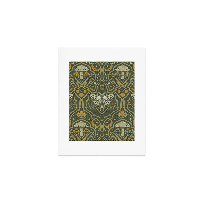 Celestial Forest Damask - fern green Art Print Gallery Image 1