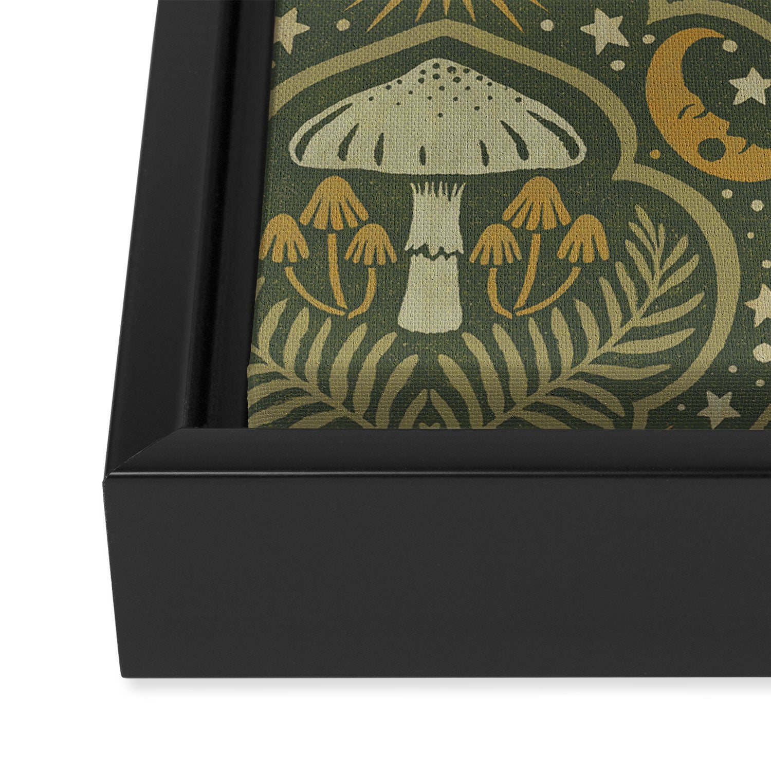 Celestial Forest Damask - fern green Framed Canvas Print Gallery Image 3