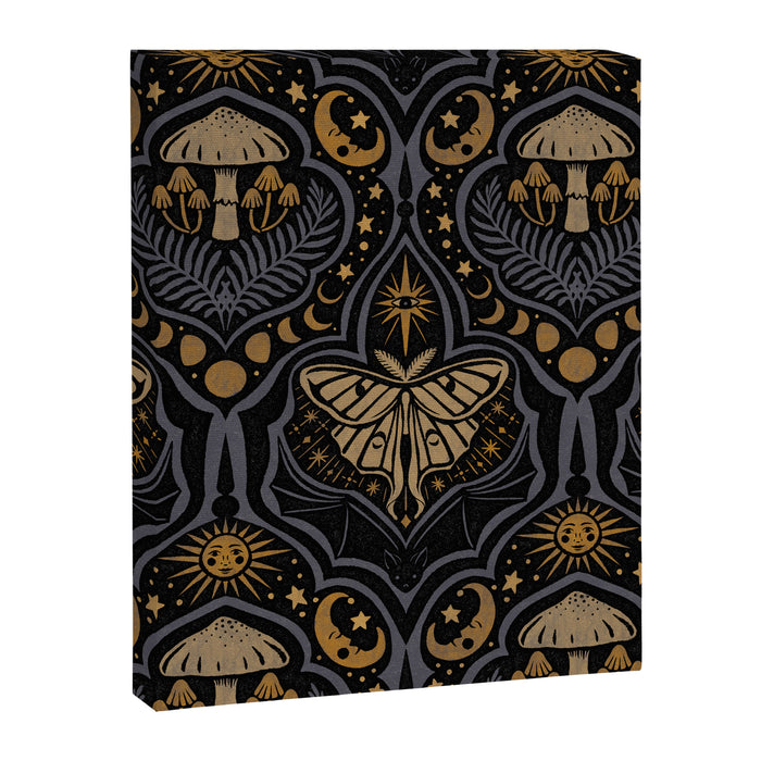 Celestial Forest Damask - Midnight Canvas Print Gallery Image 1
