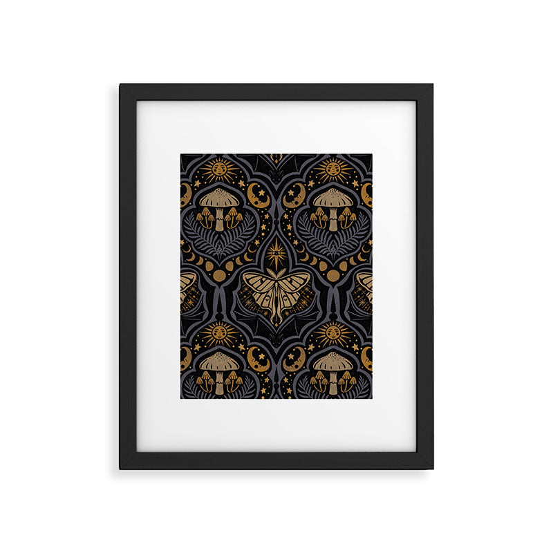 Celestial Forest Damask - Midnight Framed Art Print Gallery Image 6