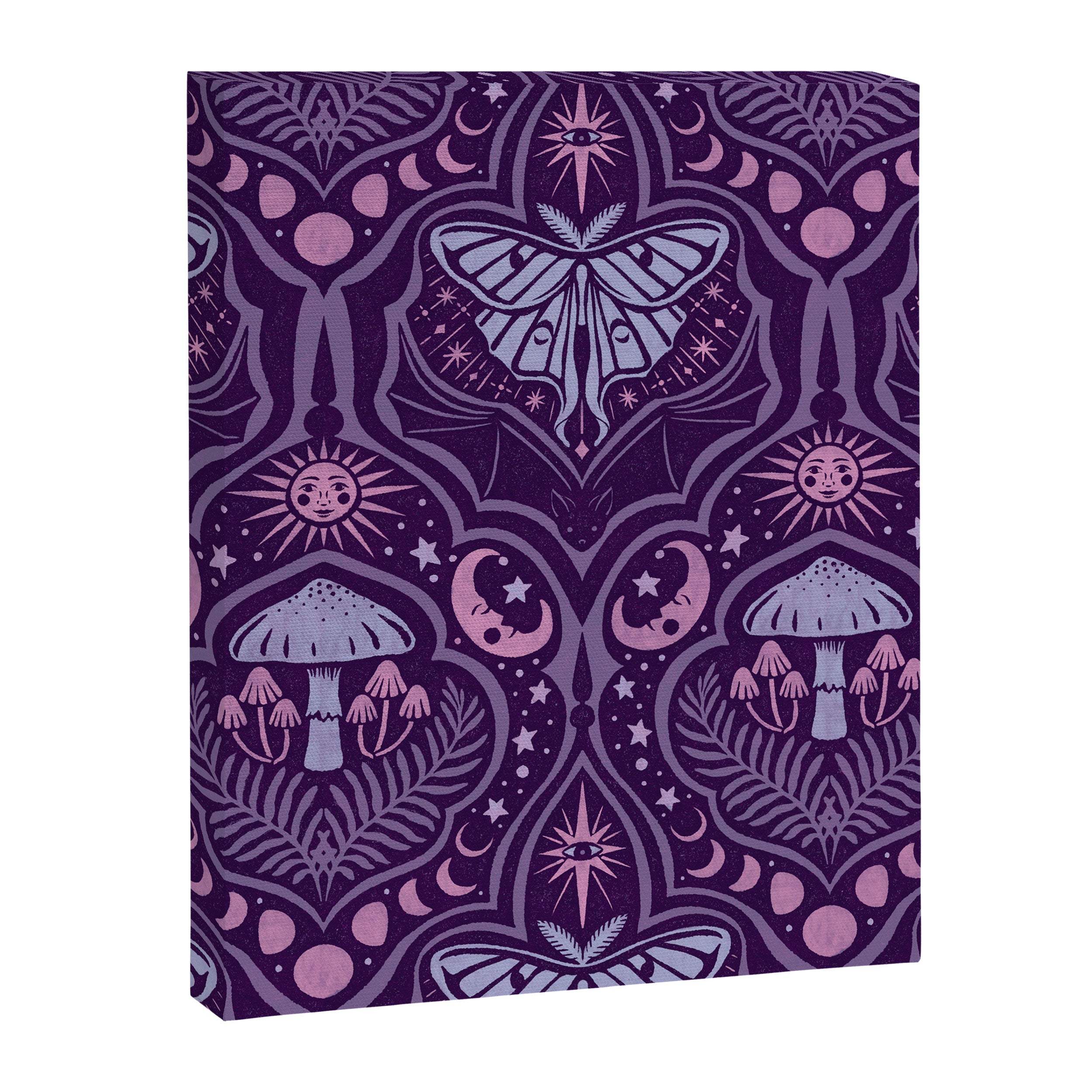 Celestial Forest Damask - Violet Canvas Print Gallery Image 8