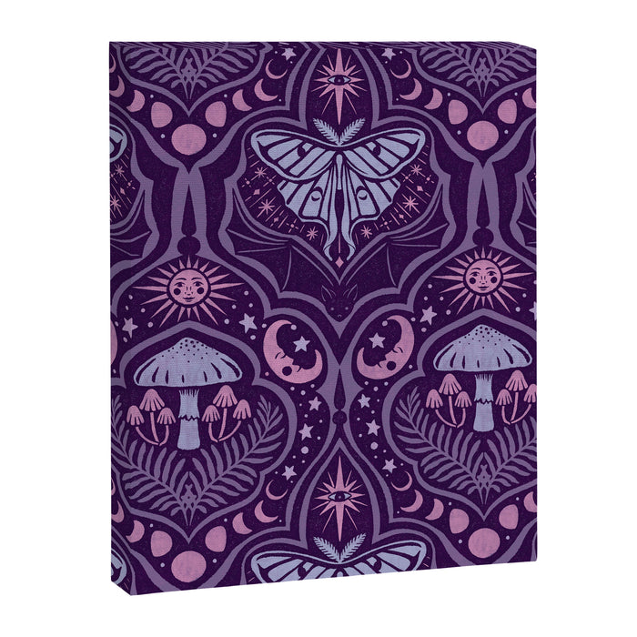 Celestial Forest Damask - Violet Canvas Print Gallery Image 1