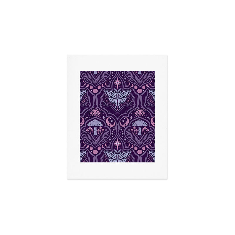 Celestial Forest Damask - Violet Art Print Gallery Image 1