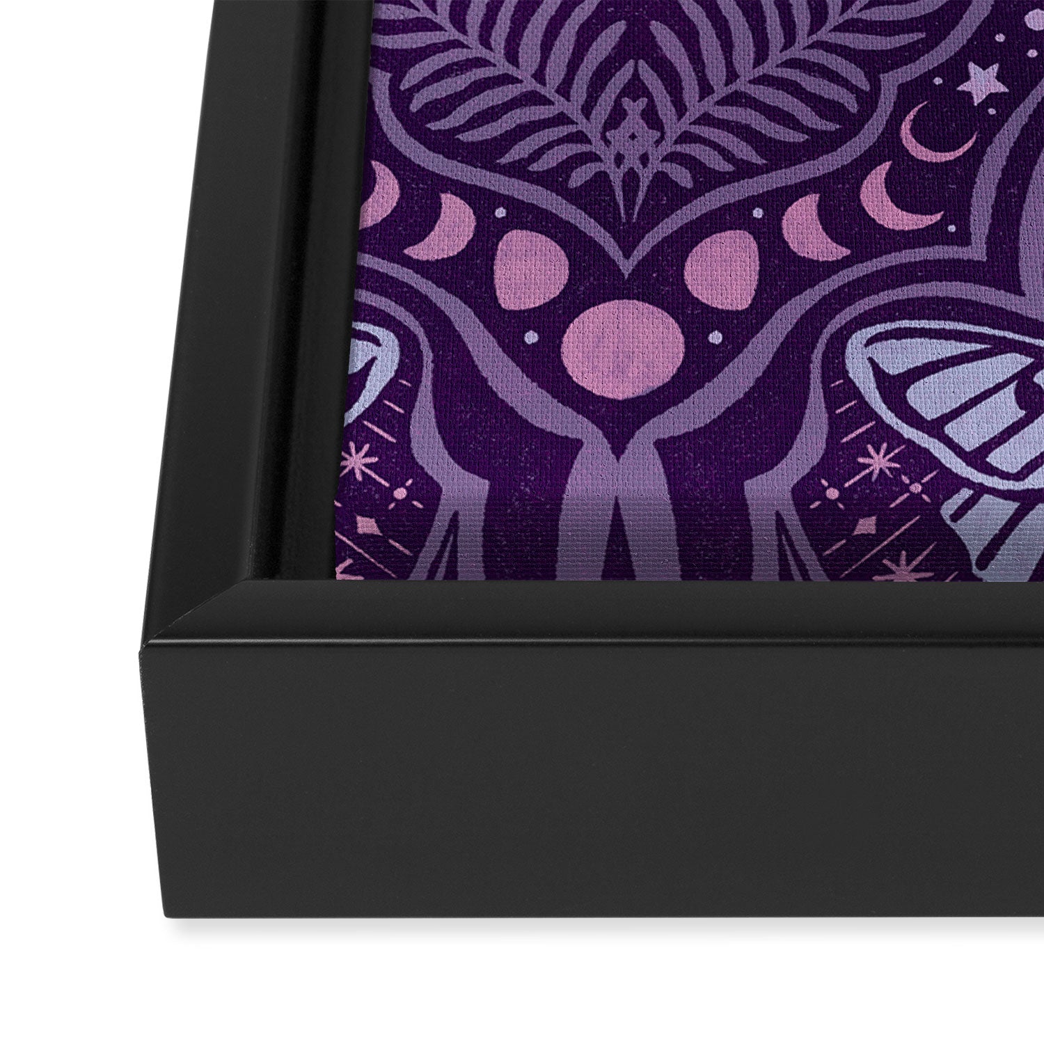 Celestial Forest Damask - Violet Framed Canvas Print Gallery Image 3