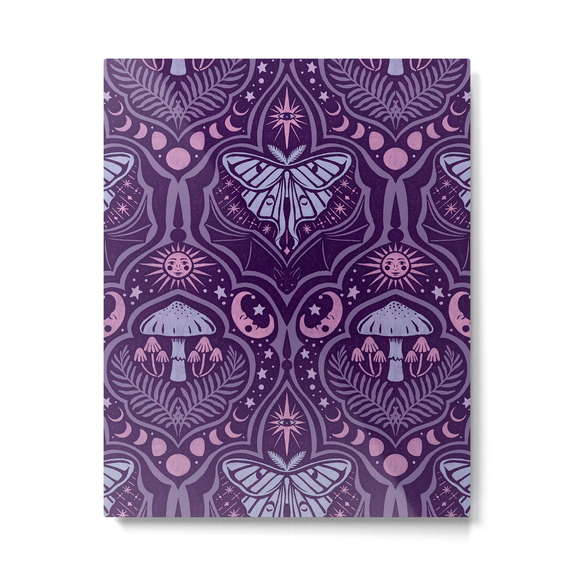 Celestial Forest Damask - Violet Metal Print Gallery Image 6
