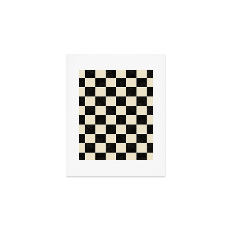 Checkers - Black and Cream Art Print Gallery Image 1