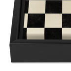 Checkers - Black and Cream Framed Canvas Print Gallery Image 3