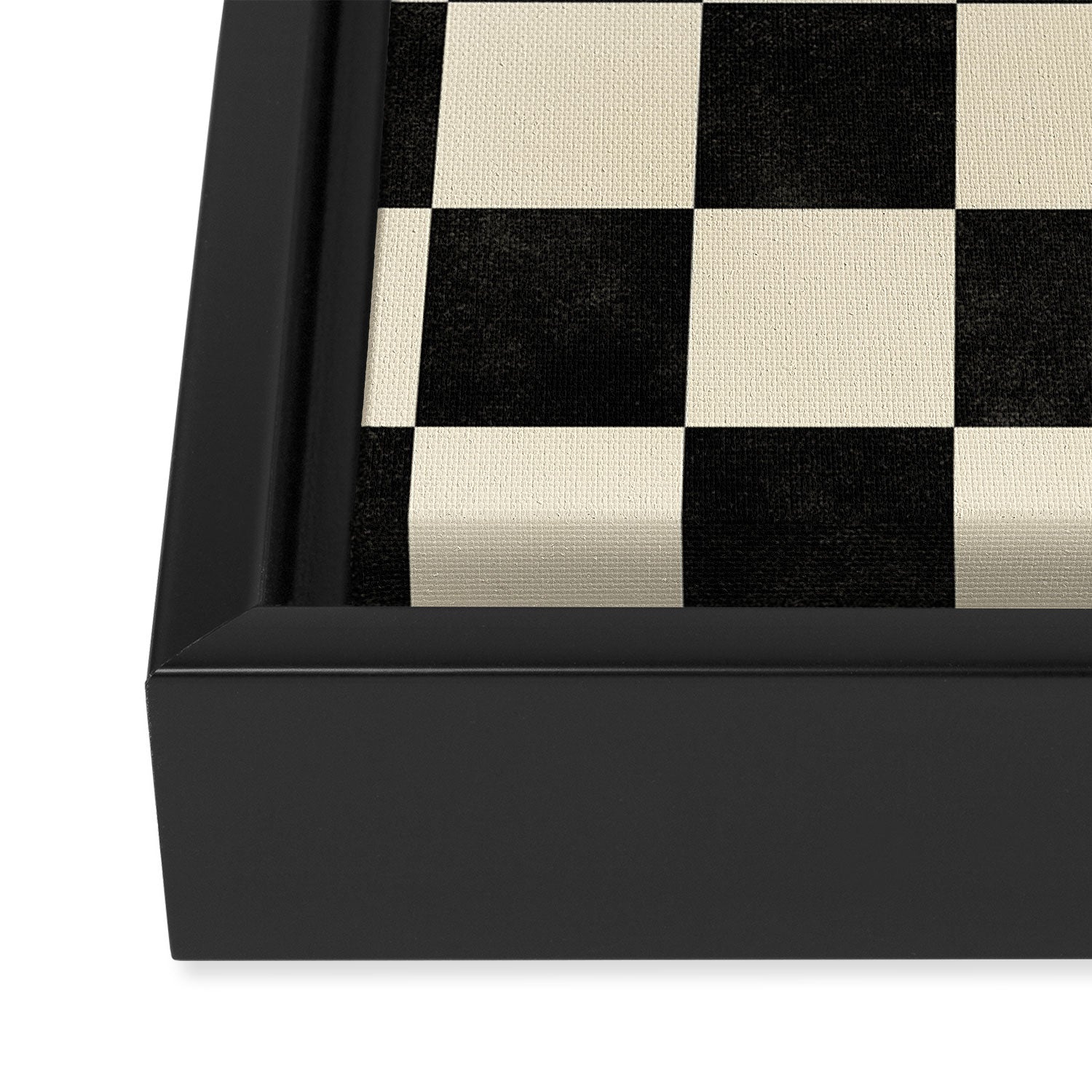 Checkers - Black and Cream Framed Canvas Print Gallery Image 3
