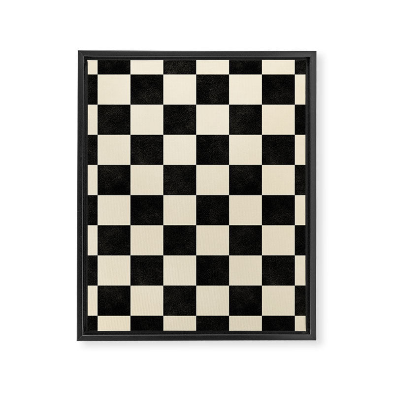 Checkers - Black and Cream Framed Canvas Print Gallery Image 8
