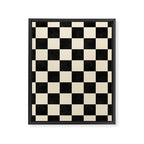 Checkers - Black and Cream Framed Canvas Print Gallery Image 8