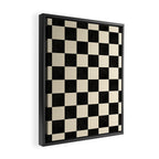 Checkers - Black and Cream Framed Canvas Print Gallery Image 2