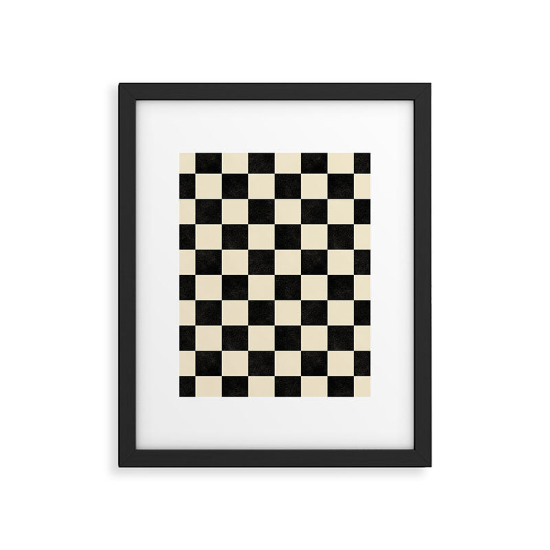 Checkers - Black and Cream Framed Art Print Gallery Image 6