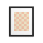 Checkers - peach pink and cream Framed Art Print Gallery Image 6