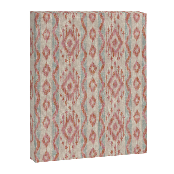 Coastal Ikat Stripe - dusky blue and pink Canvas Print Gallery Image 1