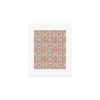 Coastal Ikat Stripe - dusky blue and pink Art Print Gallery Image 1