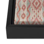 Coastal Ikat Stripe - dusky blue and pink Framed Canvas Print Gallery Image 3