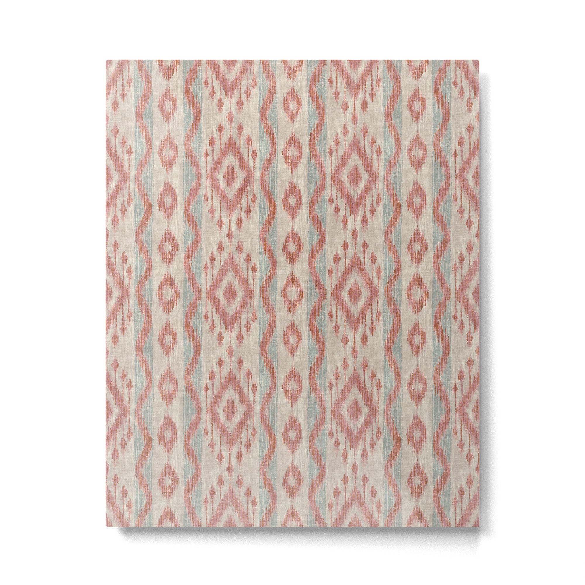 Coastal Ikat Stripe - dusky blue and pink Metal Print Gallery Image 6