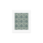 Coastal Ikat Stripe - weathered blue Art Print Gallery Image 1