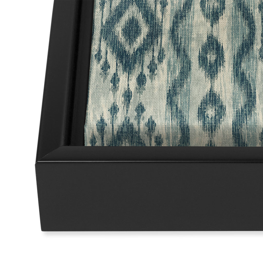 Coastal Ikat Stripe - weathered blue Framed Canvas Print Gallery Image 3