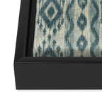 Coastal Ikat Stripe - weathered blue Framed Canvas Print Gallery Image 3