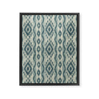 Coastal Ikat Stripe - weathered blue Framed Canvas Print Gallery Image 8