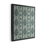 Coastal Ikat Stripe - weathered blue Framed Canvas Print Gallery Image 2