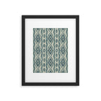 Coastal Ikat Stripe - weathered blue Framed Art Print Gallery Image 6