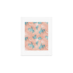 Cosmic Cowboys and Cacti -  peach and turquoise  Art Print Gallery Image 1